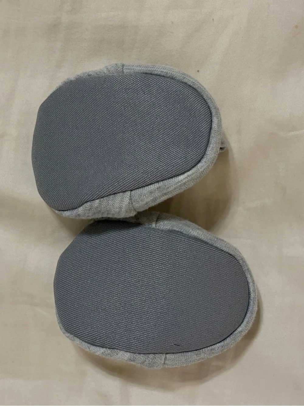 child of mine Gray Baby Booties with Yellow Lemon Patch